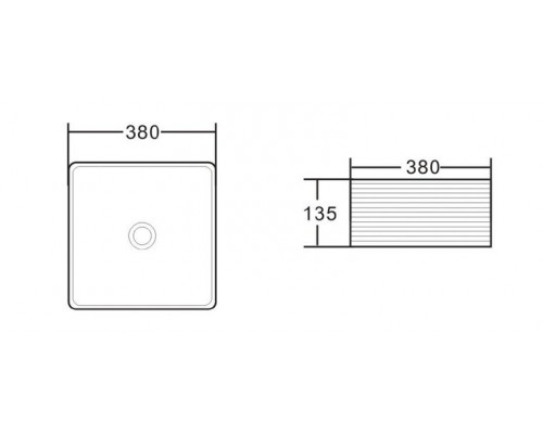 Раковина накладная керамическая квадратная 380х380х135мм BelBagno BB1407