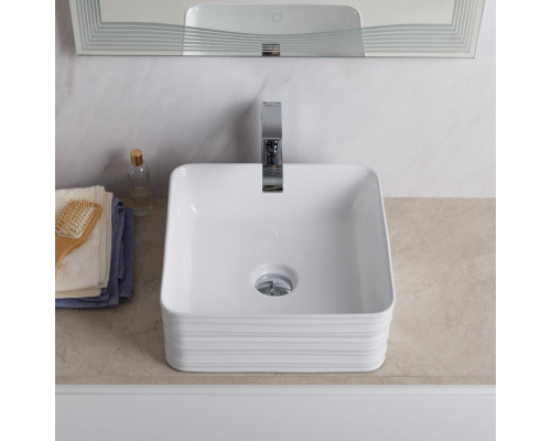 Раковина накладная керамическая квадратная 380х380х135мм BelBagno BB1407