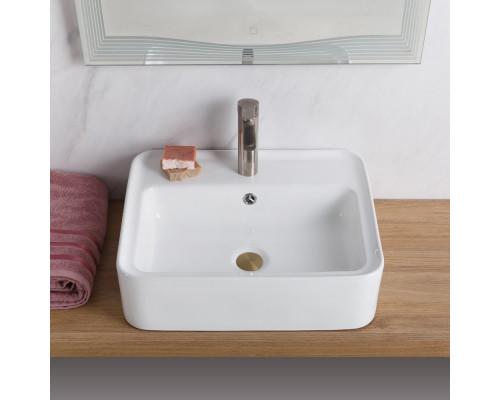 Раковина керамическая накладная прямоугольная 520х420х150мм BelBagno BB1367