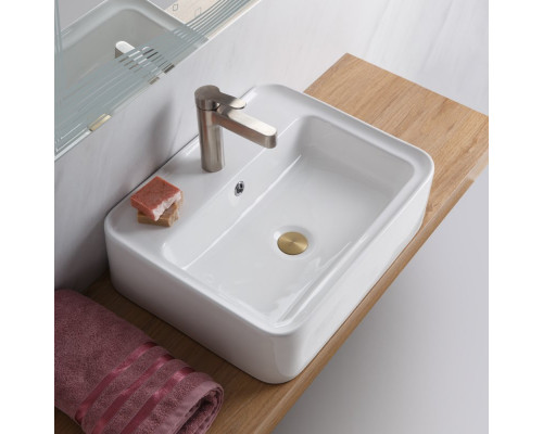 Раковина керамическая накладная прямоугольная 520х420х150мм BelBagno BB1367