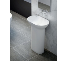 Напольная раковина из литьевого мрамора CEZARES TITAN-ROUND-60-39-90-LVB-FS