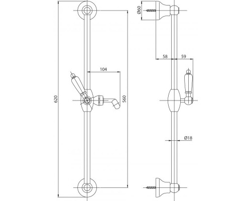 Душевой гарнитур CEZARES LORD-SD-03/24-Bi