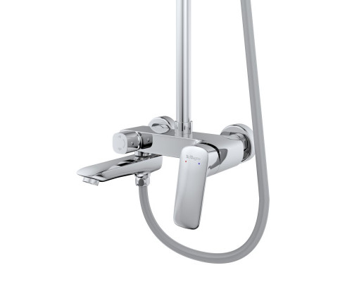 Душевая стойка со смесителем и изливом BelBagno DUE-VSCM-CRM, хром глянцевый