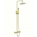 Душевая стойка со смесителем для верхнего и ручного душа BelBagno UNO-DOCM-ORO