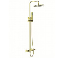 Душевая стойка со смесителем для верхнего и ручного душа BelBagno UNO-DOCM-ORO