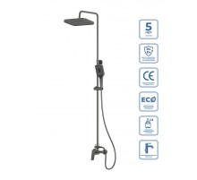 Душевая стойка со смесителем BelBagno DUE-DOCM-GM, оружейная сталь