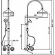 Душевая стойка со смесителем для ванны, верхним и ручным душем CEZARES ATLANTIS-CVD-02-Sw/M