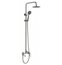 Душевая стойка с поворотным изливом c верхним и ручным душем BelBagno DELTA DEL-VSCM-IN сатин