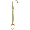 Душевая стойка с поворотным изливом c верхним и ручным душем нержавеющая сталь BelBagno DELTA DEL-VSCM-BORO Брашированное золото Душевая стойка с поворотным изливом c верхним и ручным душем нержавеющая сталь BelBagno DELTA DEL-VSCM-BORO Брашированное золото