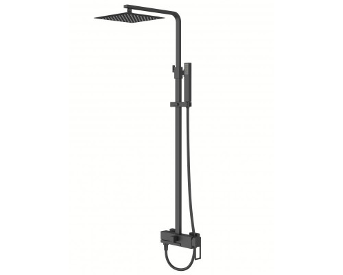 Душевая стойка со смесителем для ванны верхним и ручным душем BelBagno LUCE LUC-VSCM-NERO