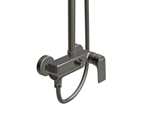 Душевая стойка со смесителем и изливом BelBagno MARINO-VSCM-GM, оружейная сталь