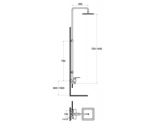 Душевая колонна BelBagno CAR-DOCM-CRM