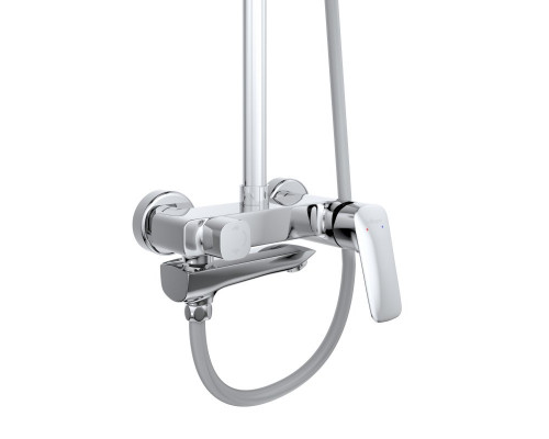 Душевая стойка со смесителем и изливом BelBagno DUE-VSCM-CRM, хром глянцевый