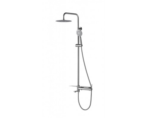 Душевая стойка с поворотным изливом, c верхним и ручным душем, нержавеющая сталь BelBagno ETN-VSCM-IN