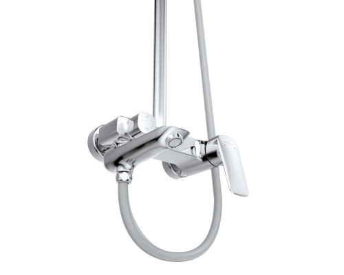 Душевая стойка со смесителем и изливом BelBagno DUE-VSCM-CRM, хром глянцевый