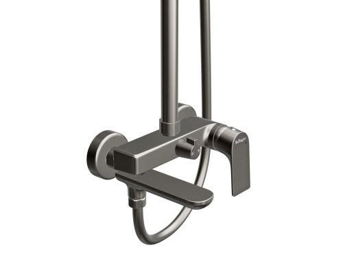 Душевая стойка со смесителем и изливом BelBagno MARINO-VSCM-GM, оружейная сталь