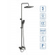 Душевая стойка со смесителем и изливом BelBagno DUE-VSCM-GM, оружейная сталь