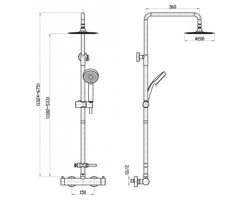 Душевая колонна BelBagno NOVA NOV-VSC-T-IN