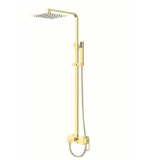 Душевая стойка со смесителем для ванны верхним и ручным душем BelBagno LUCE LUC-VSCM-ORO