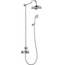 Душевая стойка с термостатическим смесителем, с ручным и верхним душем CEZARES LIBERTY-F-CD-T-01