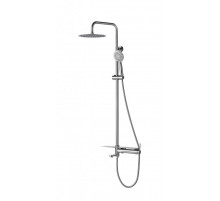 Душевая стойка с поворотным изливом, c верхним и ручным душем, нержавеющая сталь BelBagno ETN-VSCM-IN