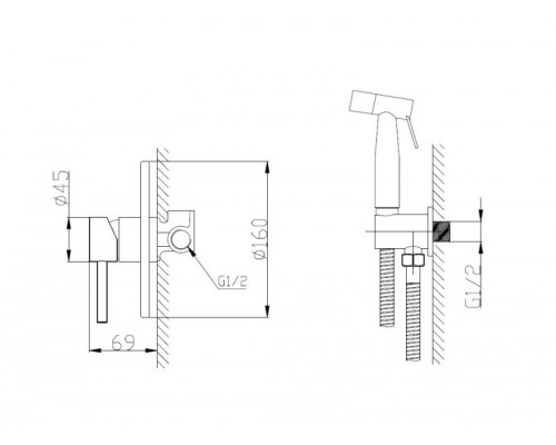 Набор для гигиенического душа BelBagno ETNA-SET-HGN-IN сатин