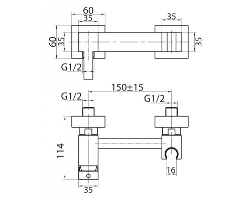 Смеситель для душа и гигенического душа Cezares CZR-DA4-01