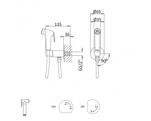 Гигиенический душ со смесителем CEZARES LEAF-DIF-01