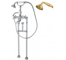 Напольный смеситель для ванны с кронштейном для слива-перелива CEZARES GOLF-VDPS-02-M