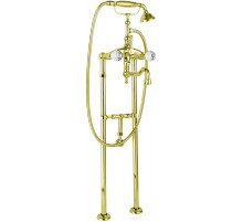 Напольный смеситель для ванны поворотный излив, ручным душем кронштейном слива-перелива CEZARES ATLANTIS-VDPS2-03/24-Sw/M