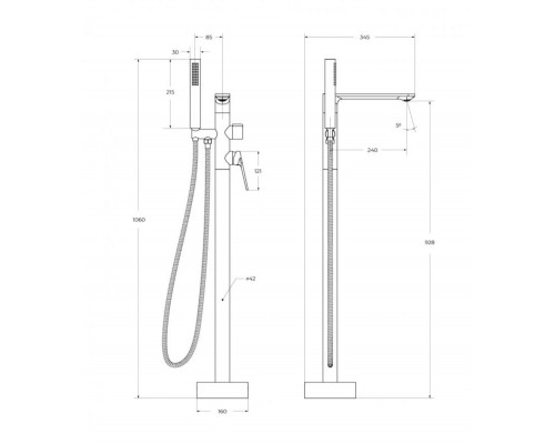 Напольный смеситель для ванны CEZARES COMFORT-VDP-01