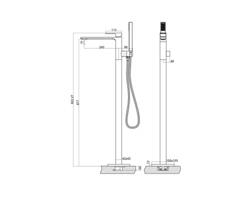 Напольный смеситель BelBagno LUCE LUC-FMT-CRM