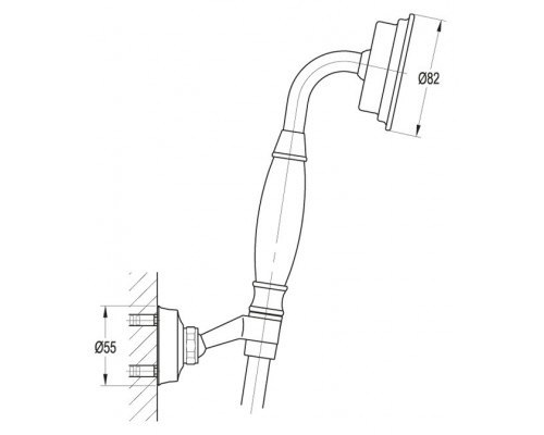Ручной душ со шлангом и держателем CEZARES LIBERTY-F-KD-01
