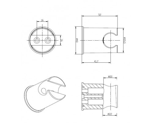 Держатель гигиенического душа Cezares CZR-SOC4-01