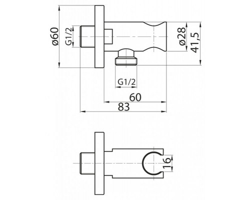 Штуцер с держателем Cezares CZR-AI13-01