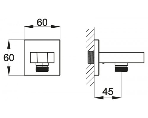 Штуцер с держателем ручного душа ARLIE ARL-PHD-CRM