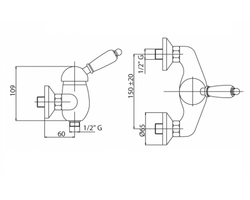 Смеситель для душа CEZARES ELITE-DM-03/24-Nc