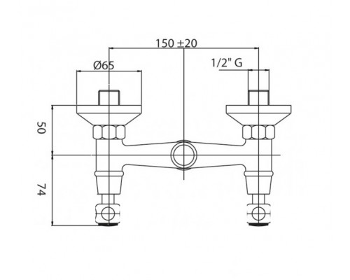 Смеситель для душа с ручным душем шлангом 150см и держателем CEZARES DIAMOND-D-01-Sw
