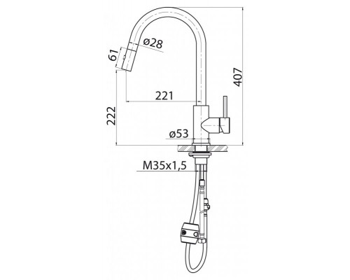 Смеситель для кухни BelBagno BB-LAM31B-IN