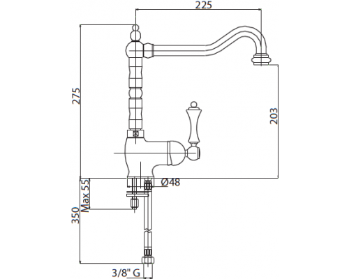 Смеситель для кухни CEZARES MARGOT-LLM2-01-M