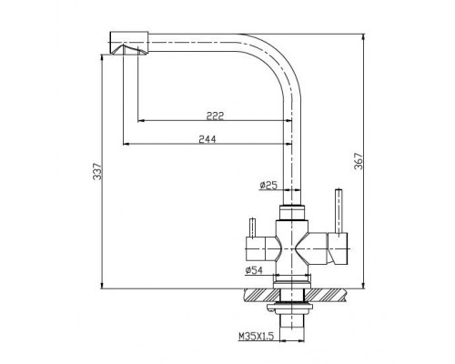 Смеситель для кухни с краном для питьевой воды, нержавеющая сталь, сатин BelBagno BB-LAM15-IN