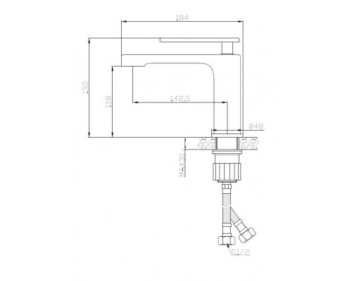 Смеситель для раковины однорычажный без донного клапана CEZARES MOMENTO-LS-01-W0