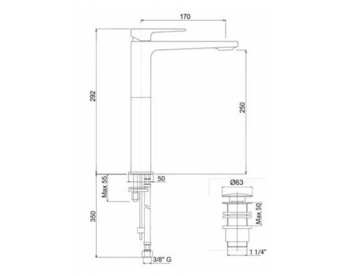 Смеситель для накладных раковин Cezares JUMP-LC-01-W0