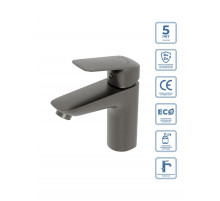 Смеситель для раковины без донного клапана BelBagno DUE-LVM-GM-W0, оружейная сталь