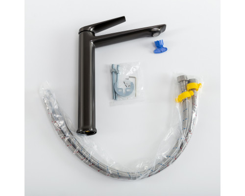 Cмеситель для накладной раковины Cezares LINER-LC-GM-W0 оружейная сталь, без донного клапана