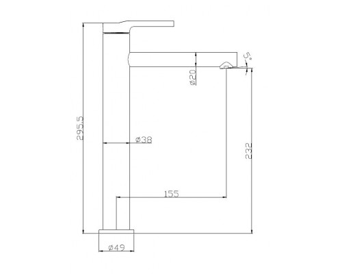 Смеситель для накладных раковины без донного клапана нержавеющая сталь BelBagno ETNA ETN-LMC-IN