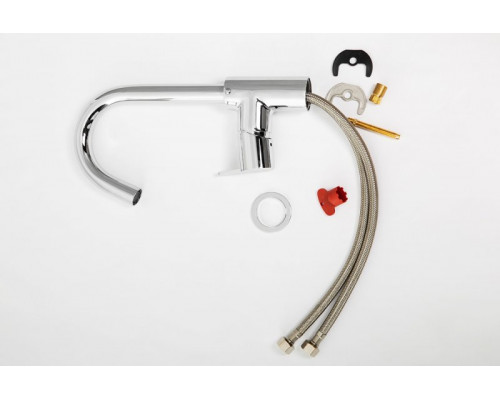 Смеситель для раковины однорычажный c тонкой ручкой без донного клапана CEZARES LEAF-LSM-A-01-W0