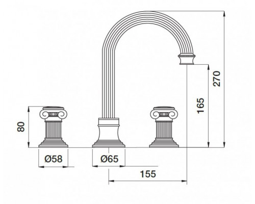 Смеситель на раковину Cezares OLIMP-BLS2-A-02-O