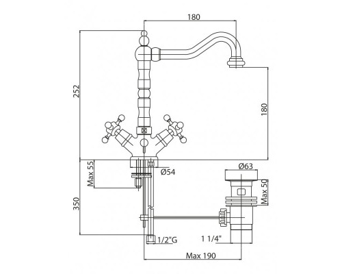 Смеситель для раковины CEZARES LORD-LS2-01