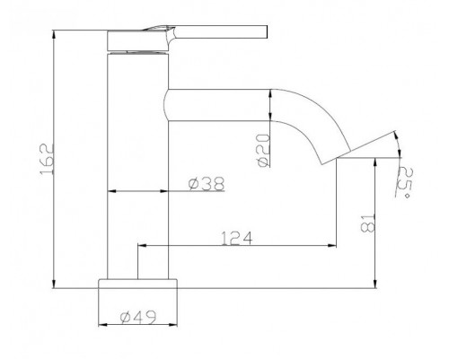 Смеситель для накладных раковин без донного клапана BelBagno ETNA ETN-LVM2-IN